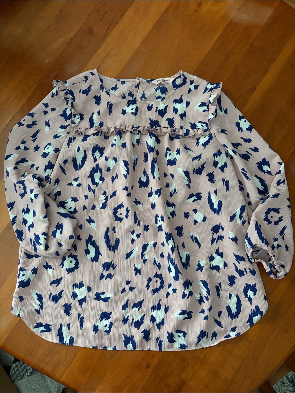 Juicy Couture Lavender Blouse with Navy and Mint Spot Print
